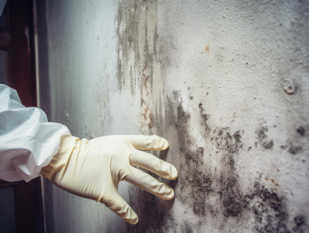Worker inspecting mold