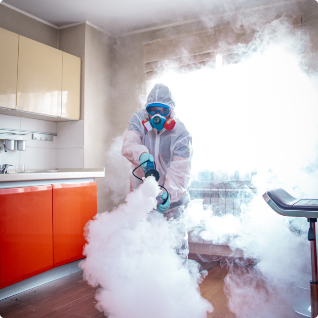 Worker inspecting mold