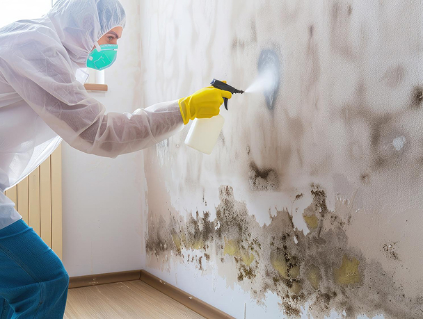 Worker inspecting mold