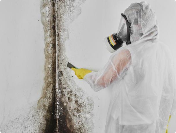 Worker inspecting mold